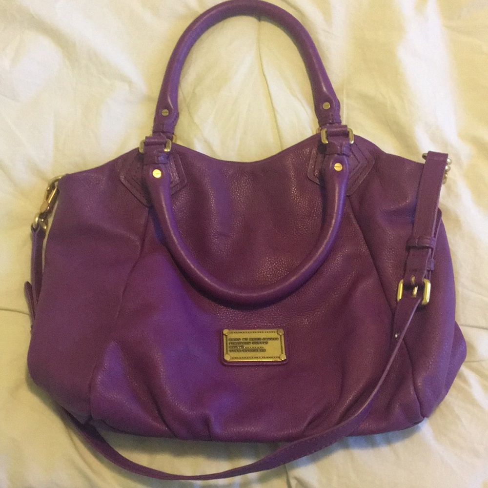 Marc Jacobs Fran Satchel Tote Bag Large Purple